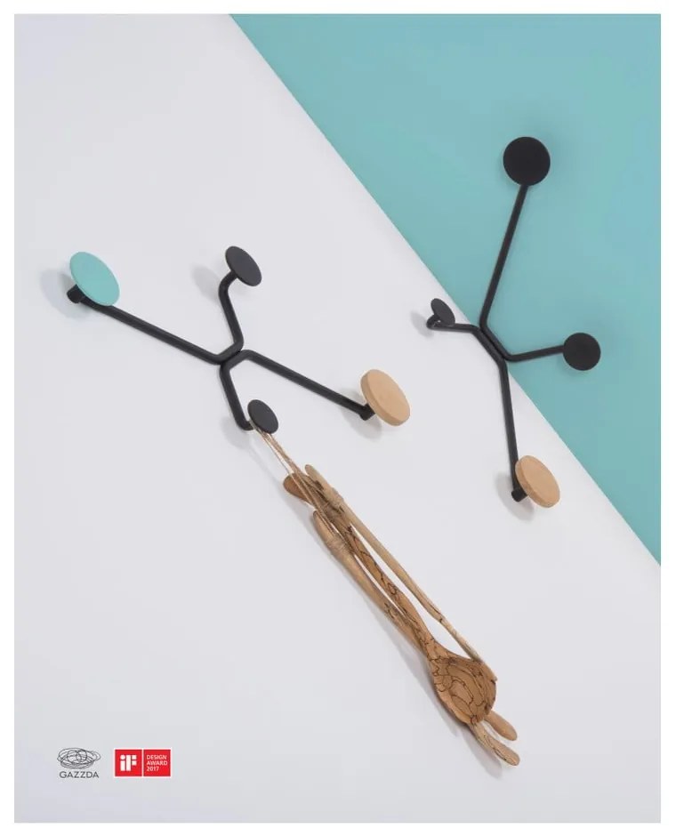 Hook fekete fali akasztó, sarokba - Gazzda