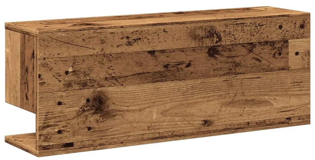 antik fa színű szerelt fa faliszekrény 80 x 20 x 30 cm