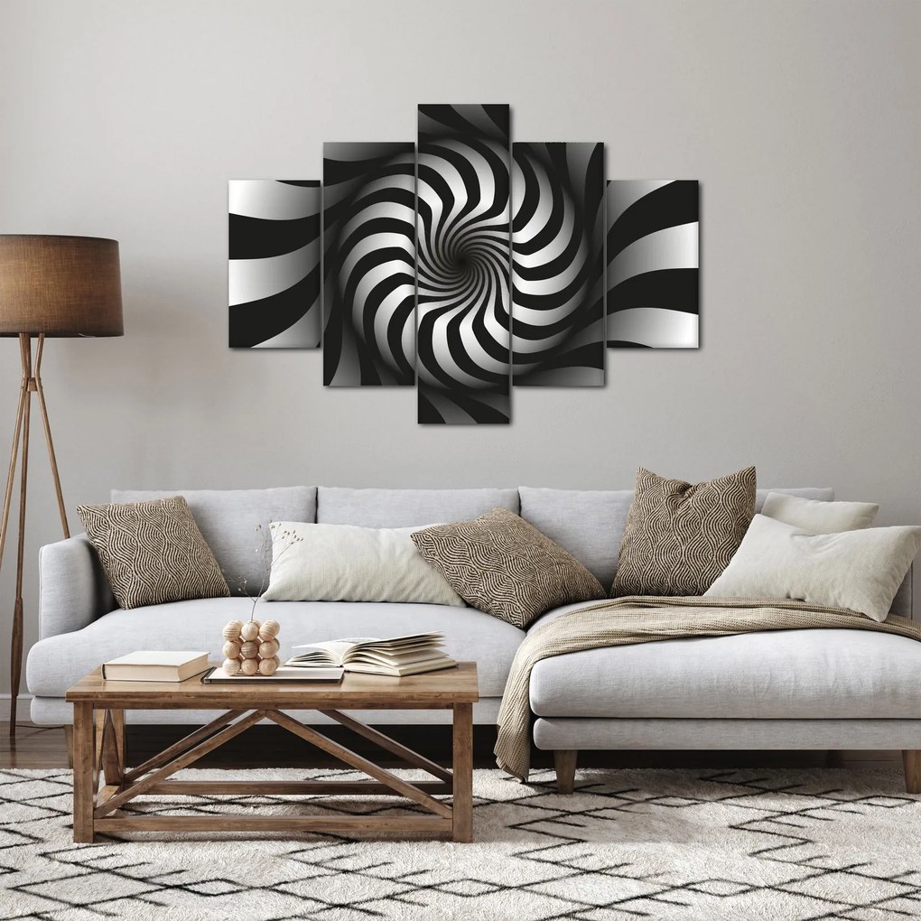 Absztrakt kép egy fekete-fehér spirál (150x105 cm)