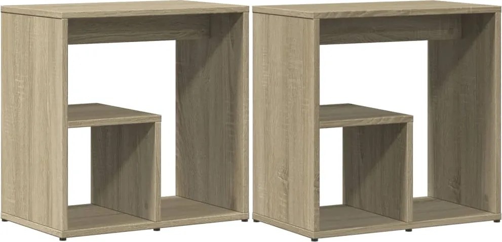 vidaXL 2 db sonoma tölgy színű szerelt fa kisasztal 50 x 30 x 50 cm