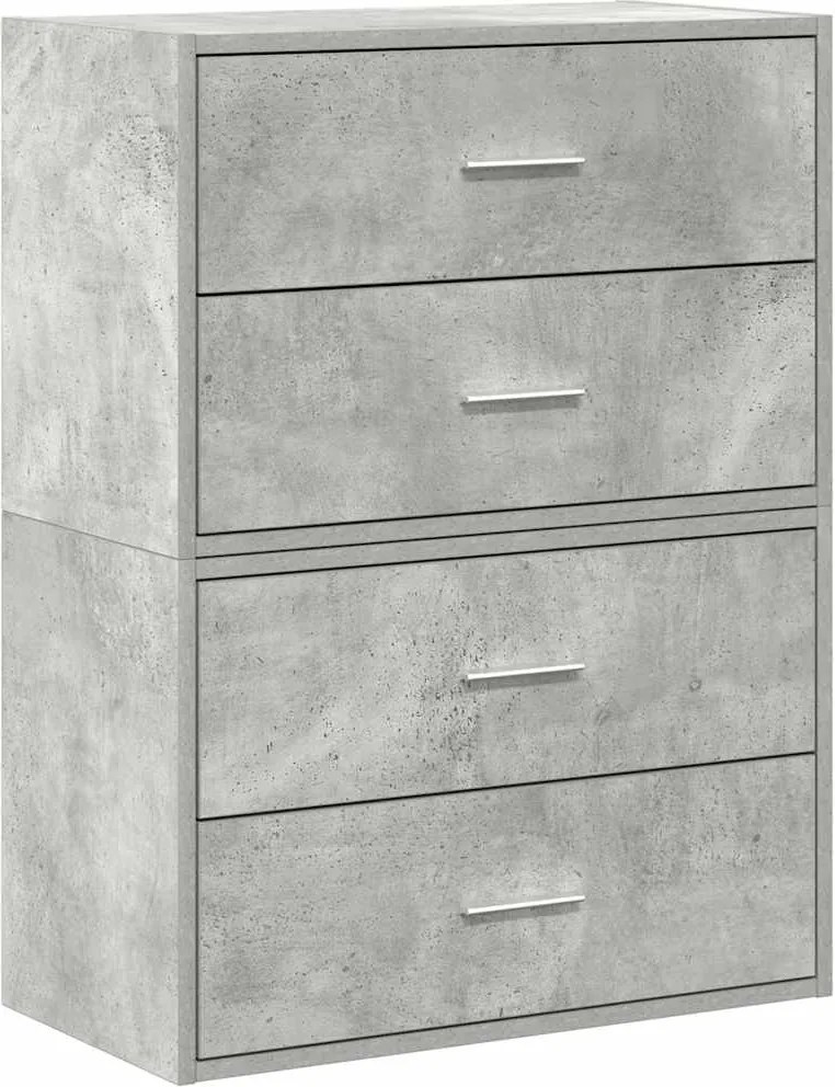 vidaXL szekrények 2 fiókkal 2 db betonszürke 60x31x40 cm gépelt fa