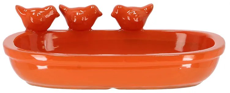 Kerámia madáritató és etető tál, 29 cm, narancssárga