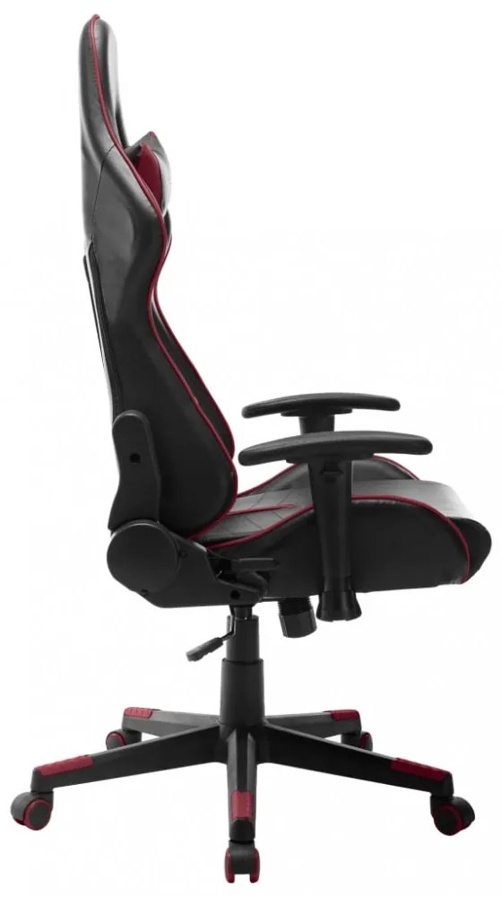 fekete és bordó műbőr gamer szék