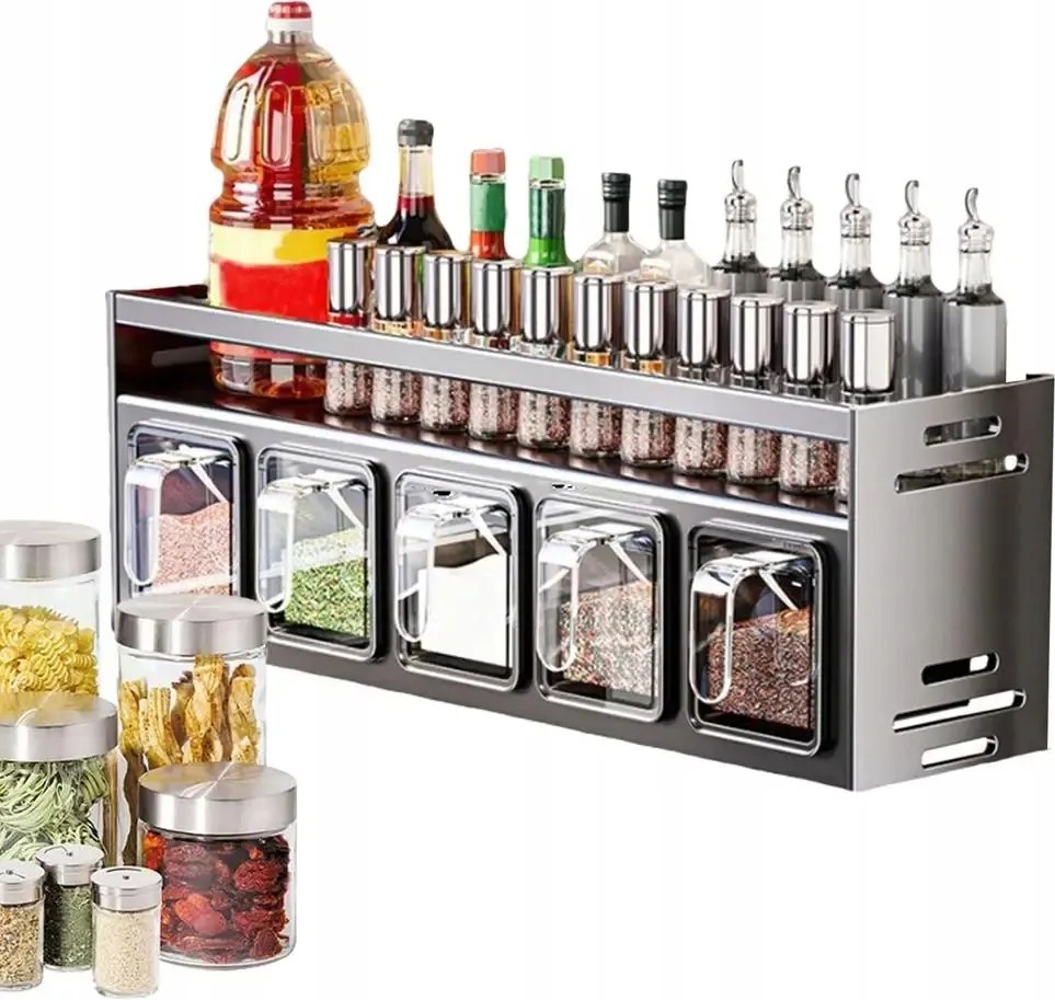 Fűszertartó Állvány Polc Rendező Eszköztár Függő Fűszertartó 5 db-os