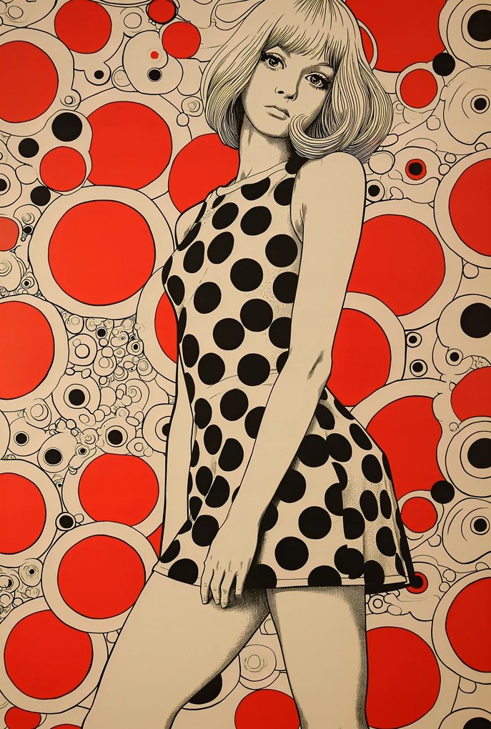 Poszter 68x101cm Piros pöttyök