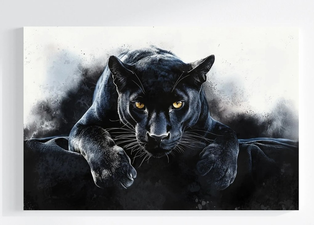 Vászonkép Canvas Természet Portré Fekete Macska Puma Ragadozó 60x40