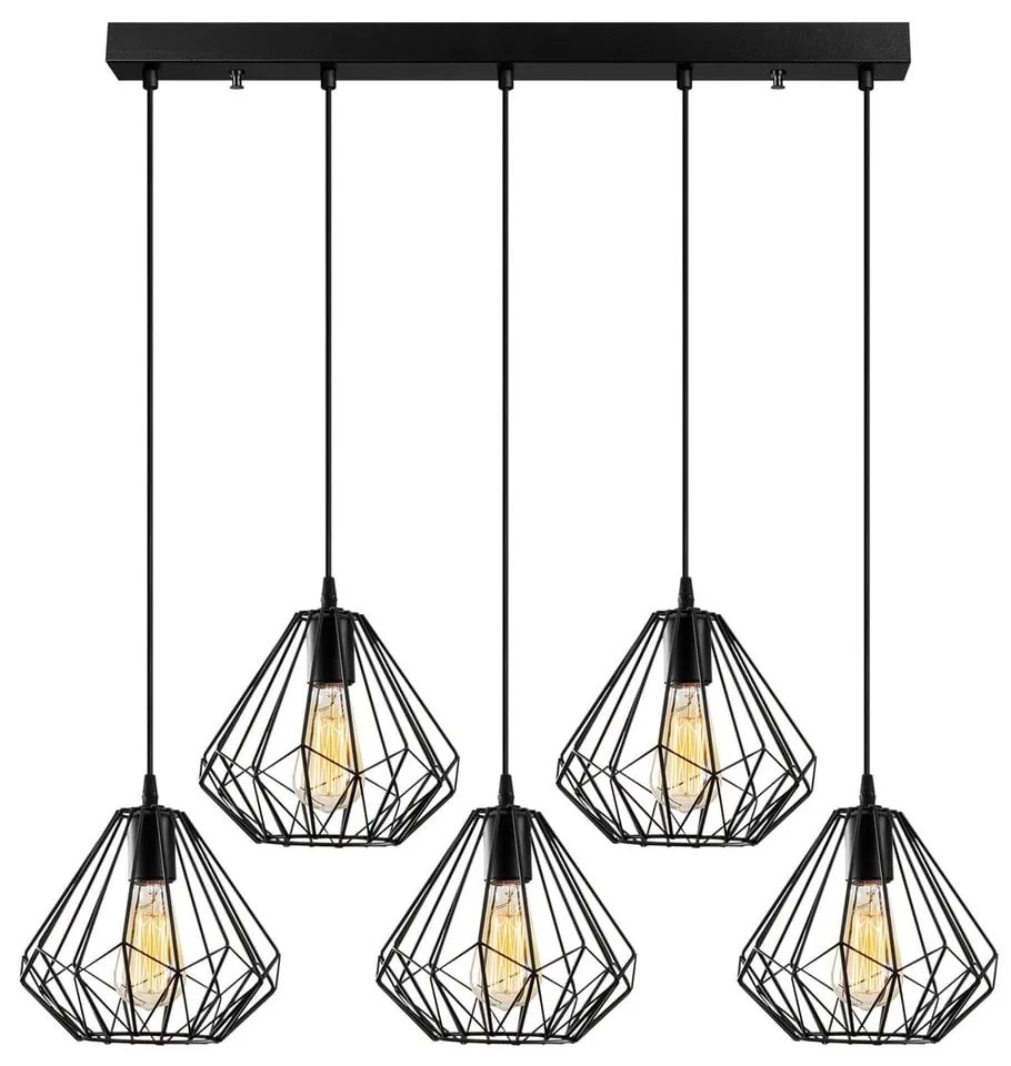 Fekete függőlámpa fém búrával Diamond – Opviq lights