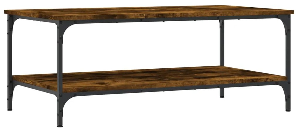 Füstös tölgy színű szerelt fa dohányzóasztal 100x55x40 cm