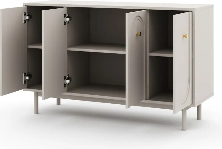 MAZOMA komód 4 ajtós, kasmír/arany