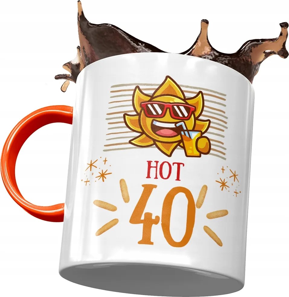 Narancssárga Bögre Születésnapra 40 40-es 40-es, fényképes Nyomtatással