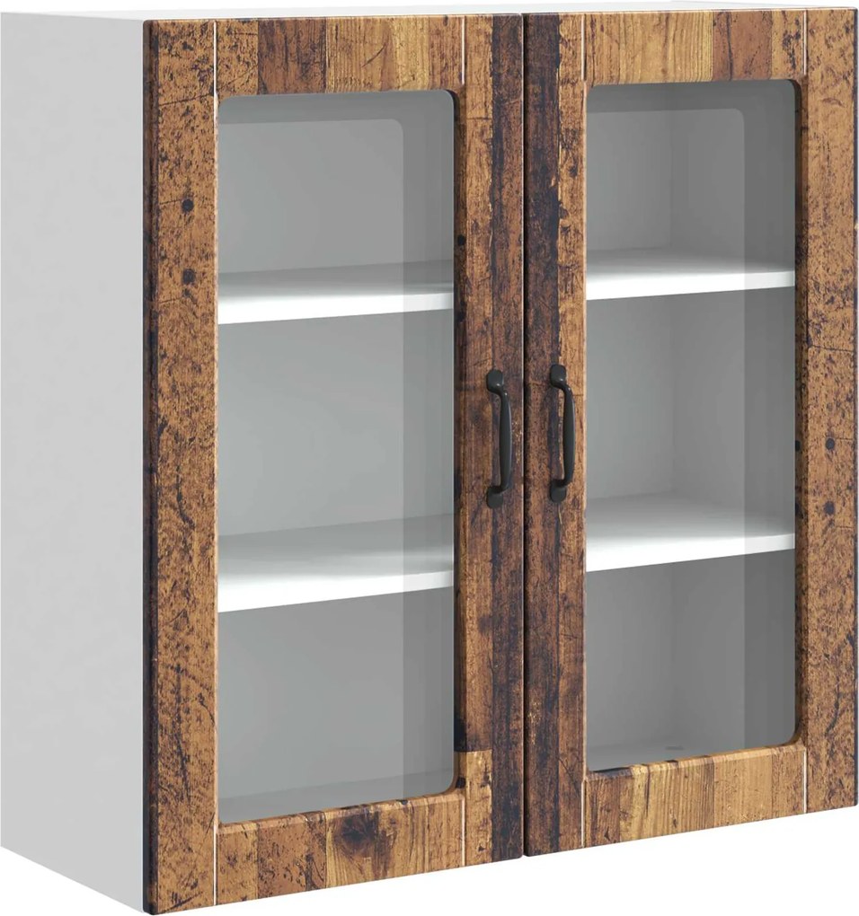 vidaXL Konyhaszekrény polcokkal Öreg fa 80 x 31 x 80 cm Faanyag