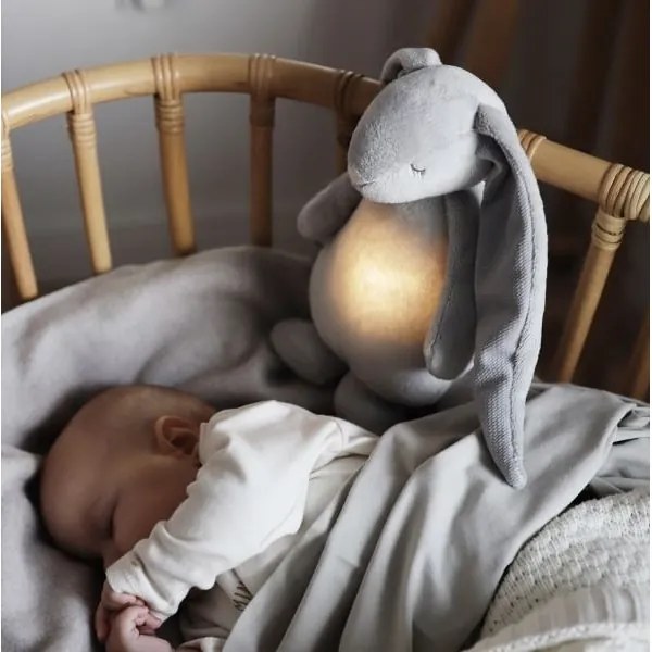 Moonie - Snuggle buddy dallammal és lámpával nyuszi ezüst