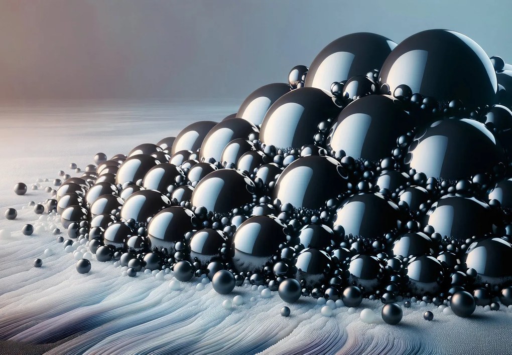 Fotótapéta - Fekete gömbök halmaza (147x102 cm)