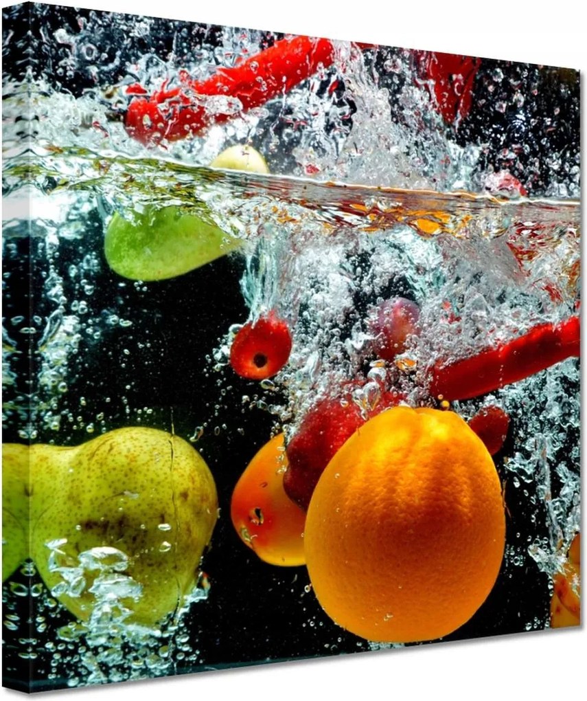 Vászonkép 20x20 Gyümölcsök és zöldségek a vízben