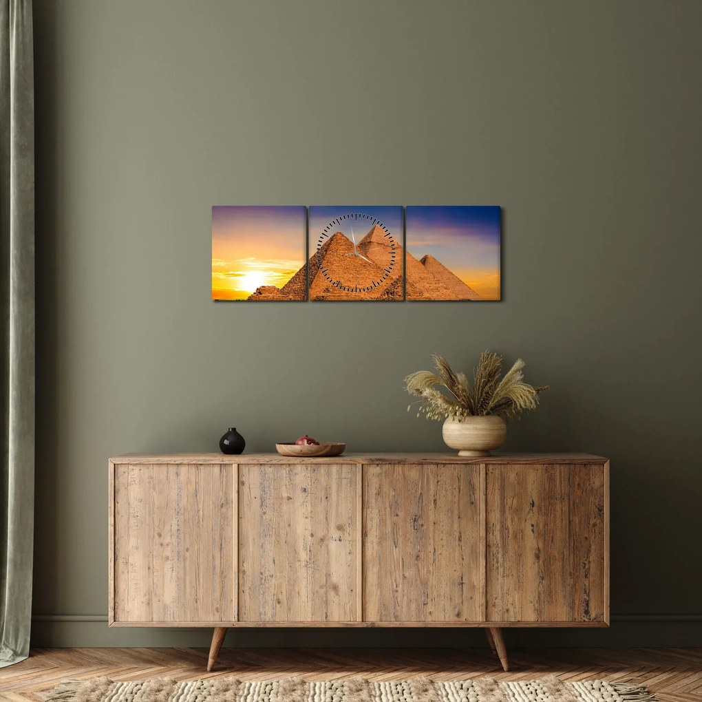 Kép - Egyiptomi piramisok (órával) (90x30 cm)