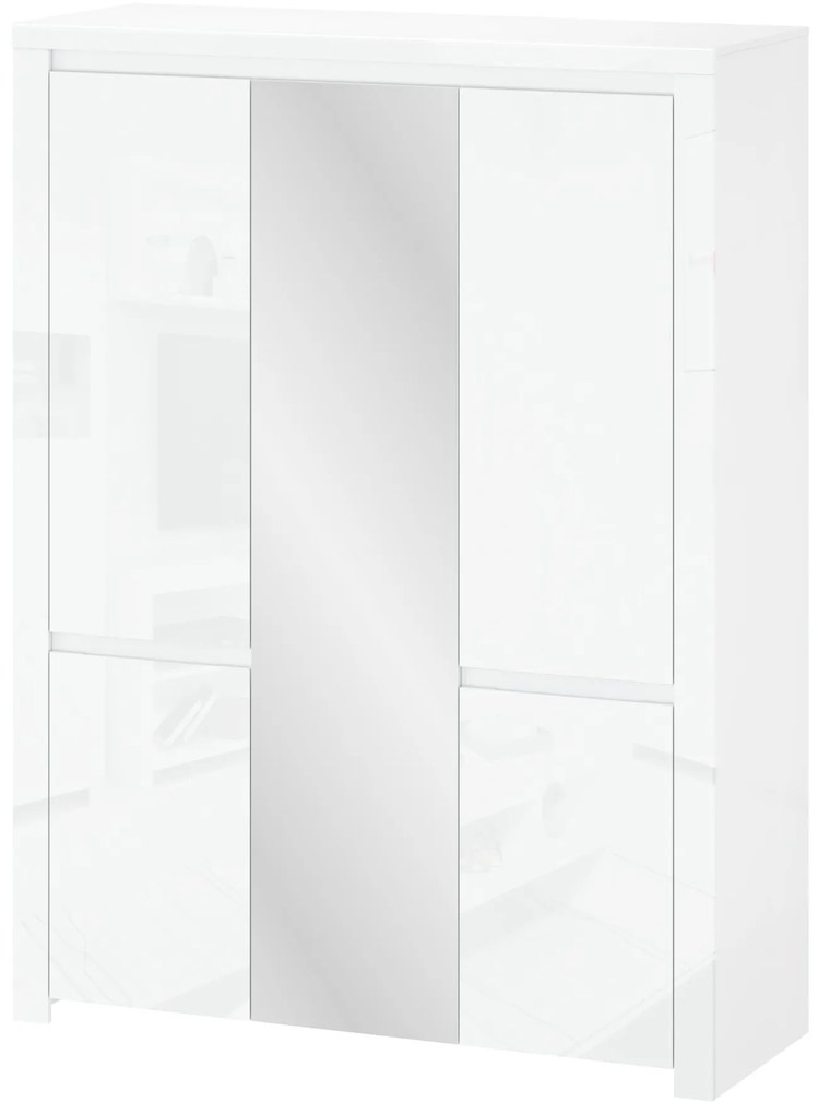 Ruhásszekrény Leona 5D (tükörrel) (fényes fehér). 1053010