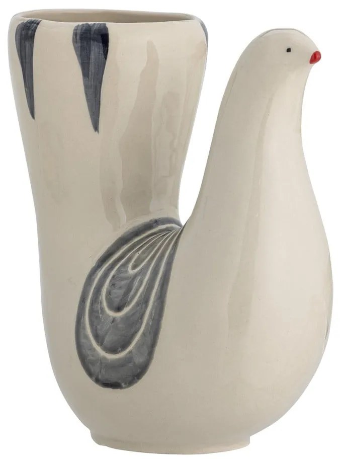 Krémszínű agyagkerámia kézzel festett váza (magasság 19 cm) Trudy – Bloomingville