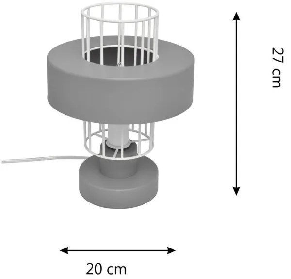 Asztali lámpa VOLTA 1xE27/15W/230V szürke
