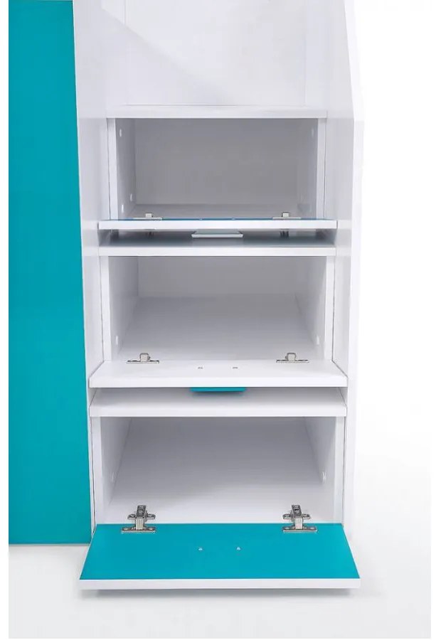 Kombinált gyerekágy 90 cm Toreno 3 (fehér + fényes fehér + fényes fekete) (J). 1083326
