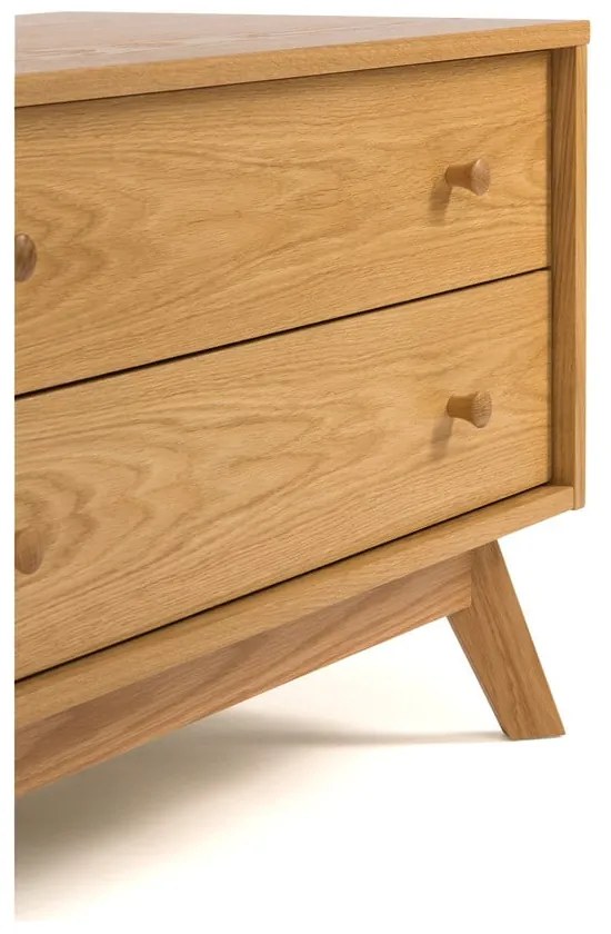 Natúr színű TV-állvány tölgyfa dekorral 130x50 cm Kensal – Woodman