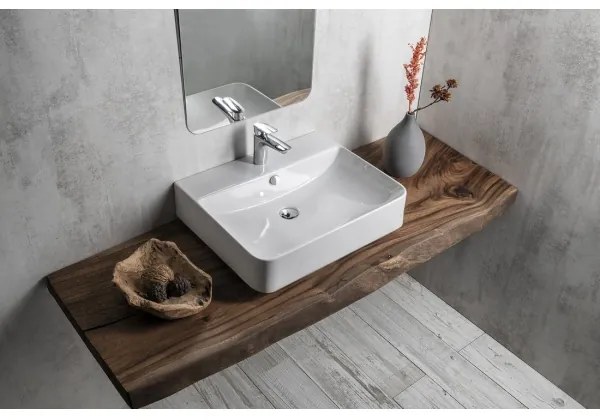 Isvea - SOTT AQUA pulton elhelyezhető/fali mosdó 60,5x50 cm kerámia/fehér