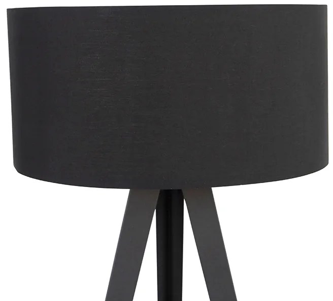 Állólámpa fekete fekete árnyékolóval és arany belsővel - Ilse