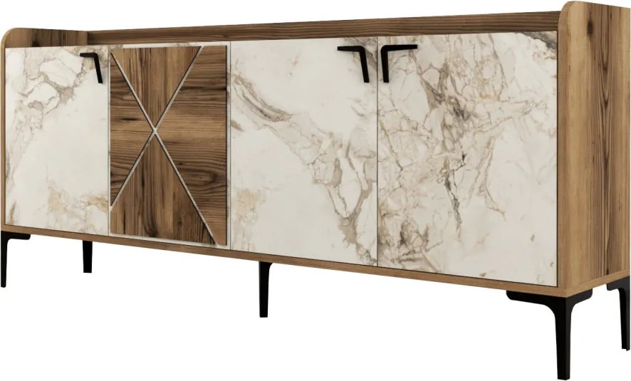 Venedik - Walnut, White Marble