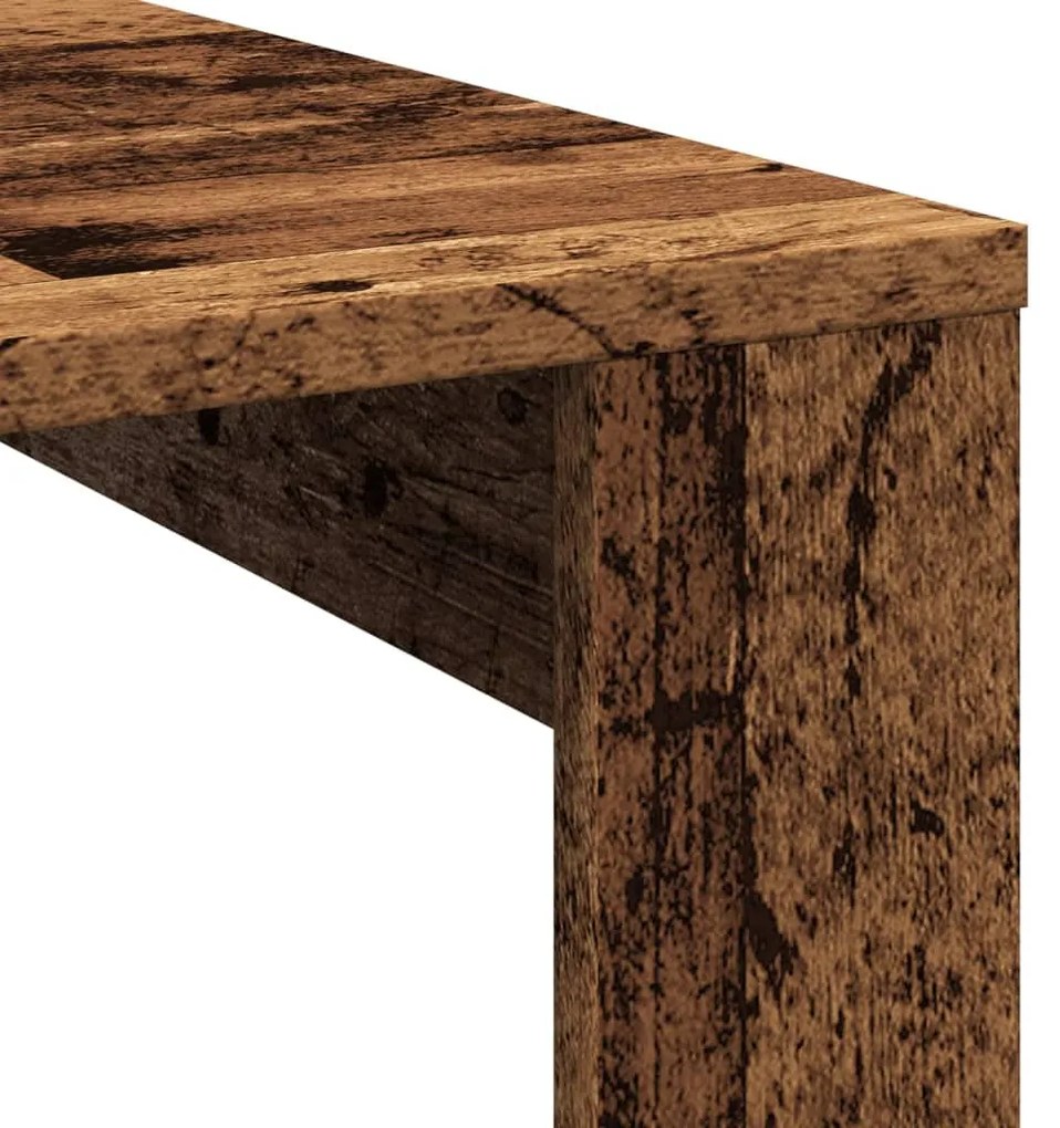 antik fa színű szerelt fa dohányzóasztal 100 x 100 x 35 cm
