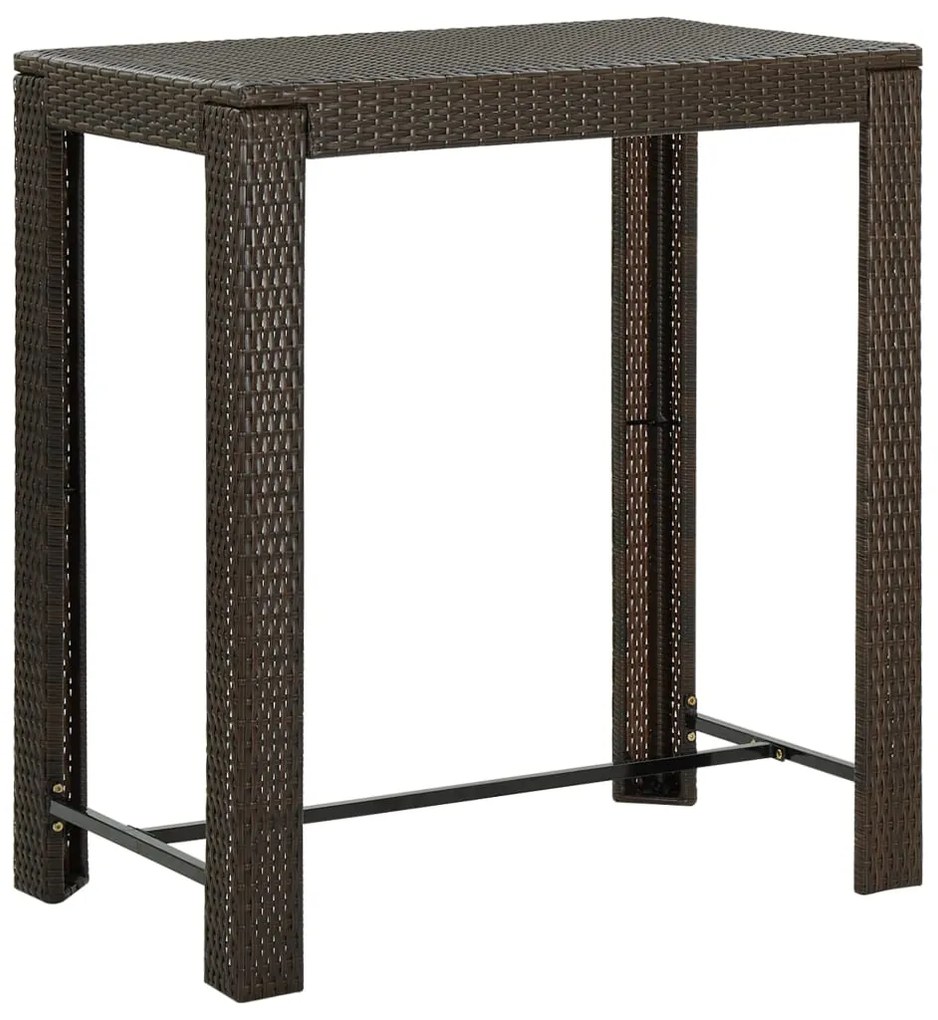 vidaXL barna polyrattan kerti bárasztal 100 x 60,5 x 110,5 cm