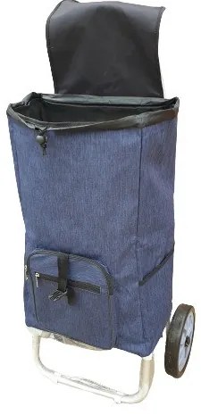 Signal kék aluvázas gurulós bevásárlótáska bevásárlókocsi