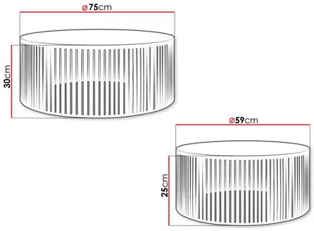 Dohányzóasztal szett (2 db.) Konezo (fekete) . 1105678
