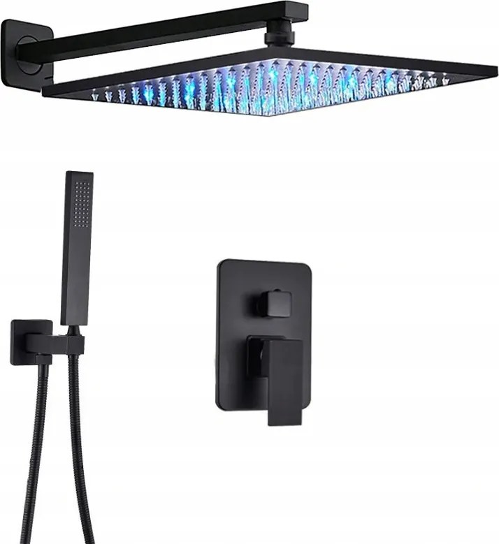 Süllyesztett Szett Fekete Esőztető Szőnyeg 40CM Led Box
