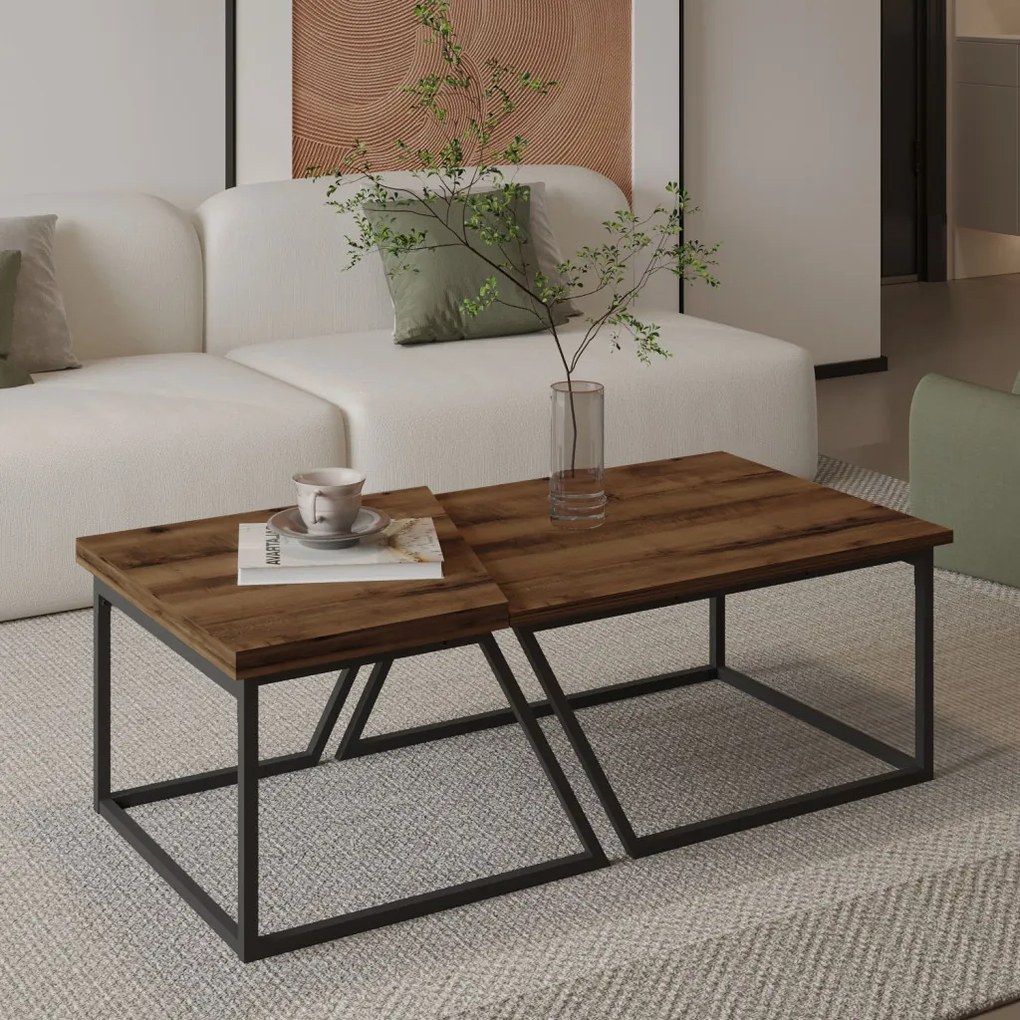 Verona dohányzóasztal, rusztikus dió, 120 cm