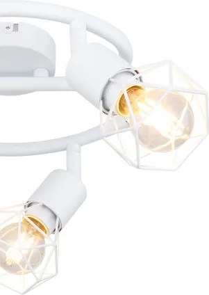 Globo 54802W-3 Mennyezeti spotlámpa, fém fehér, fehér fém rács, ø:230mm, M:180mm, 3xE14 40W 230V izzók nélkül