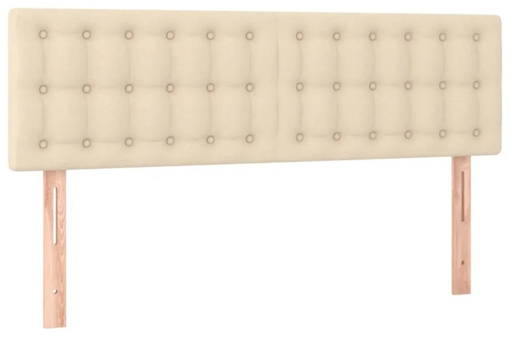 krémszínű szövet rugós és LED-es ágy matraccal 140x190cm
