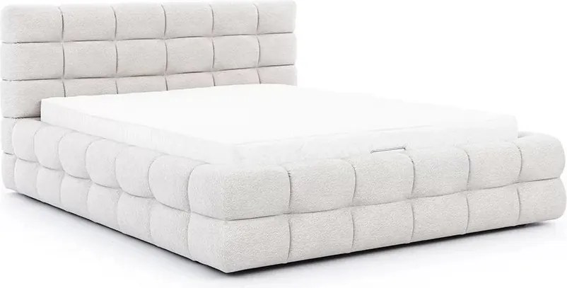 Magnelio kárpitozott ágy 160x200 cm - bézs könnyen tisztítható Leo 03 szövet