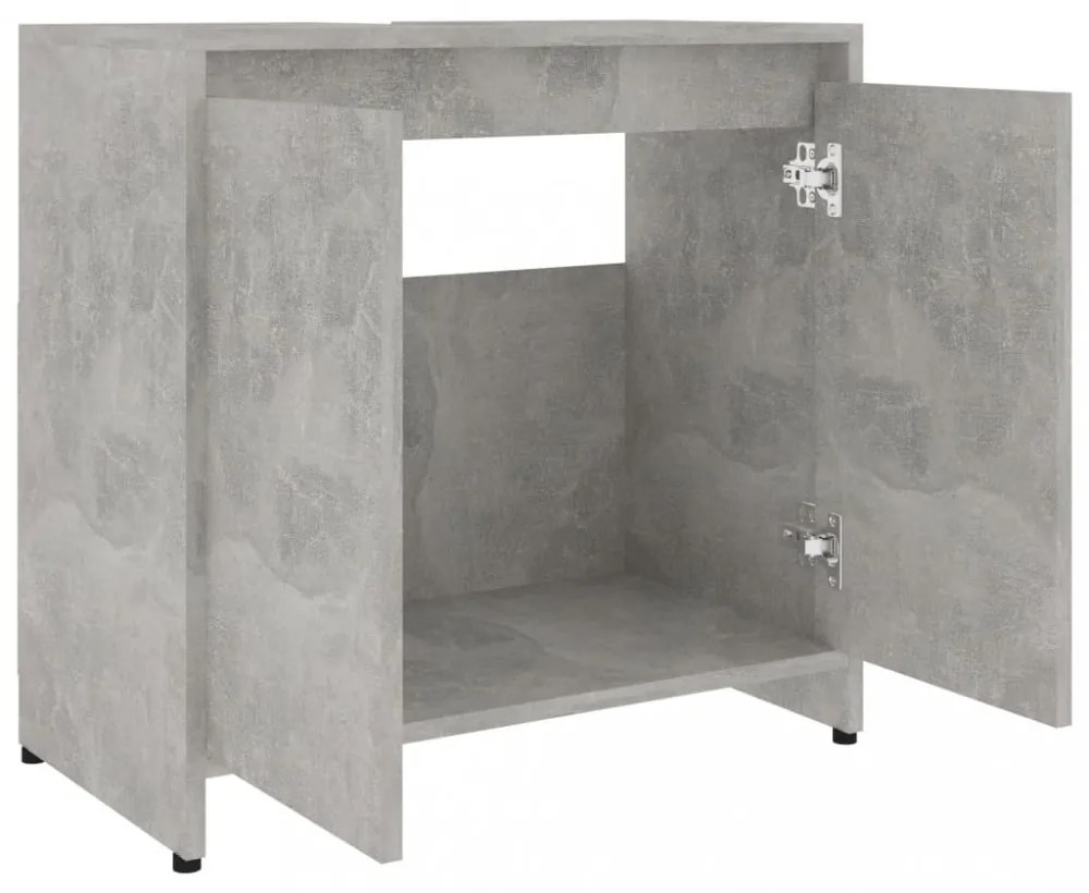 betonszürke szerelt fa fürdőszobaszekrény 60 x 33 x 61 cm