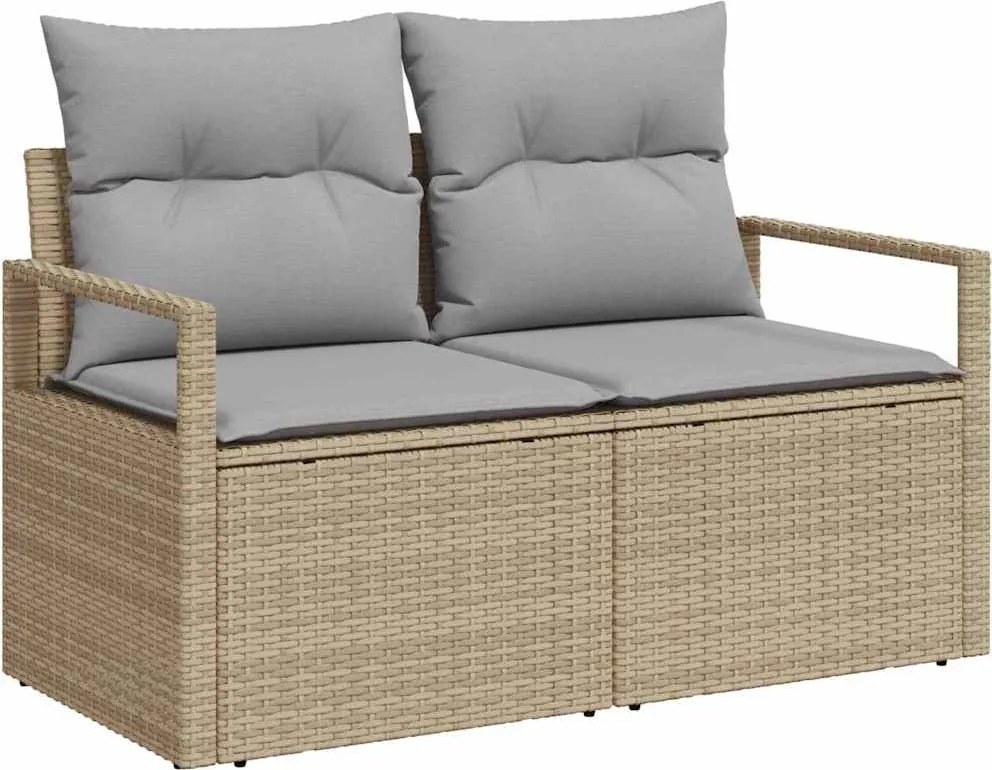 vidaXL Kerti kanapé párnával tárolóval 120 x 62 x 69 cm polirattan