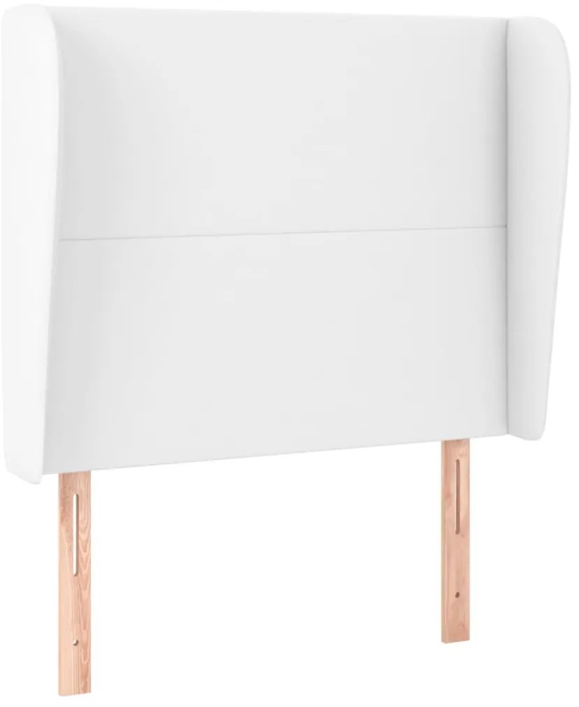 fehér műbőr fejtámla szárnyakkal 83 x 23 x 118/128 cm