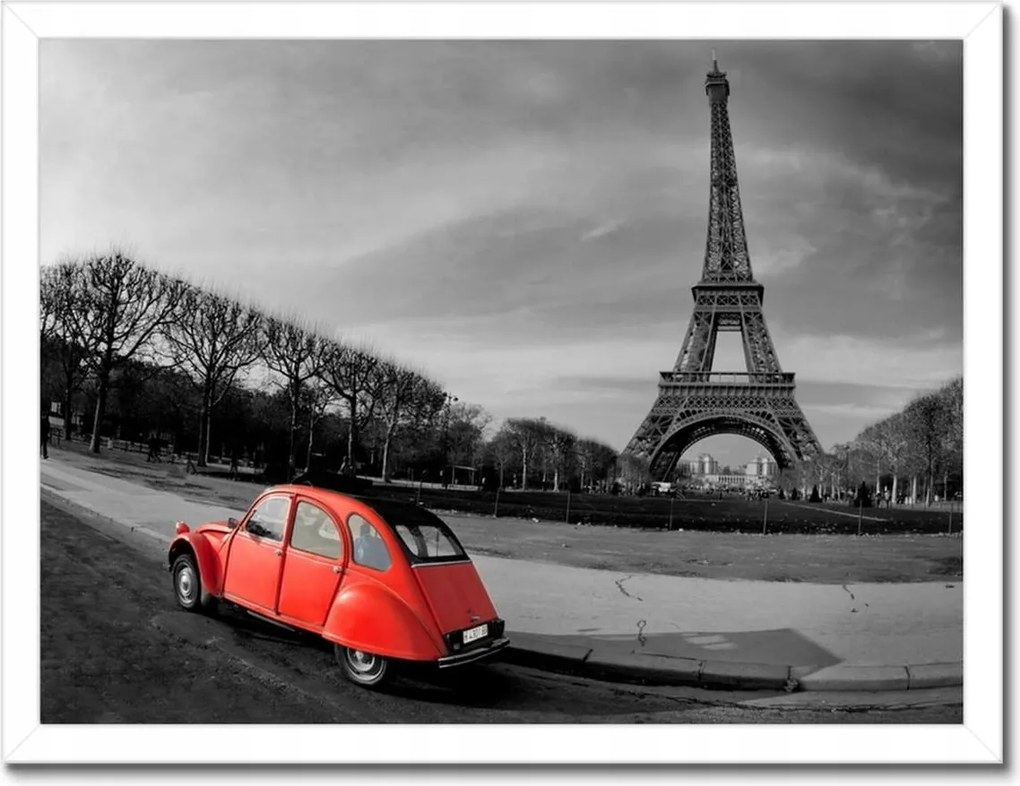 Poszterek keretben 40x30 Piros autó torony