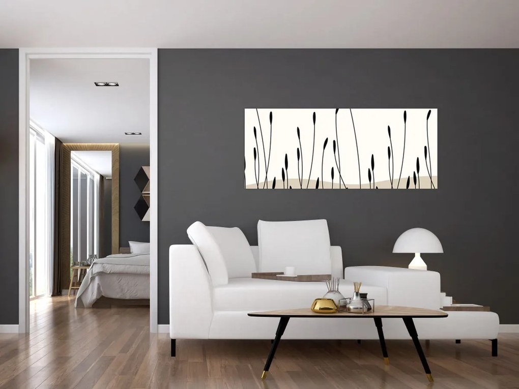 Kép - Grafikus rét N⁰3 (120x50 cm)