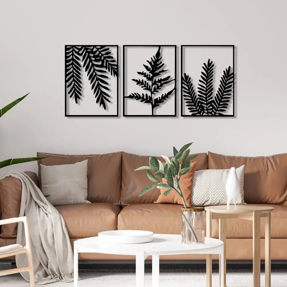 Fém fali dekoráció készlet 3 db-os 118x50 cm Yakomo – Wallity