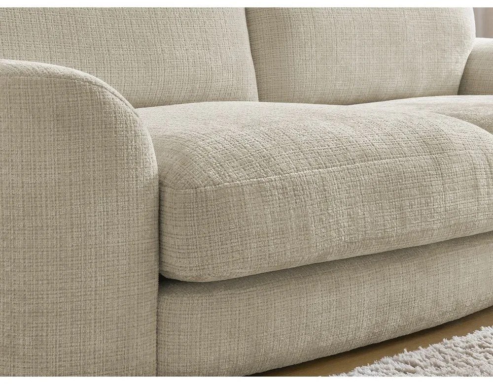 Bézs zsenília sarokkanapé (jobb oldali-heverő résszel) Leonore – Bobochic Paris