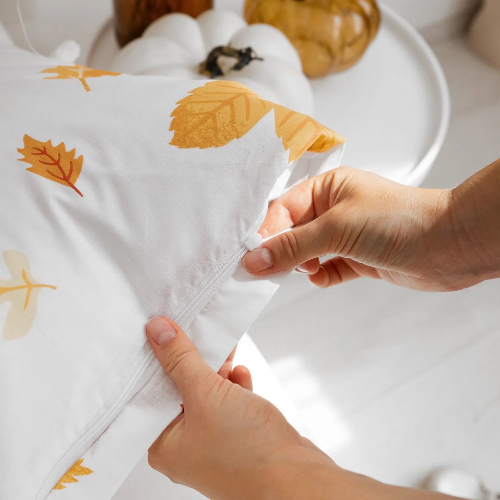 Goldea pamut ágyneműhuzat - őszi levelek 140 x 220 és 70 x 90 cm