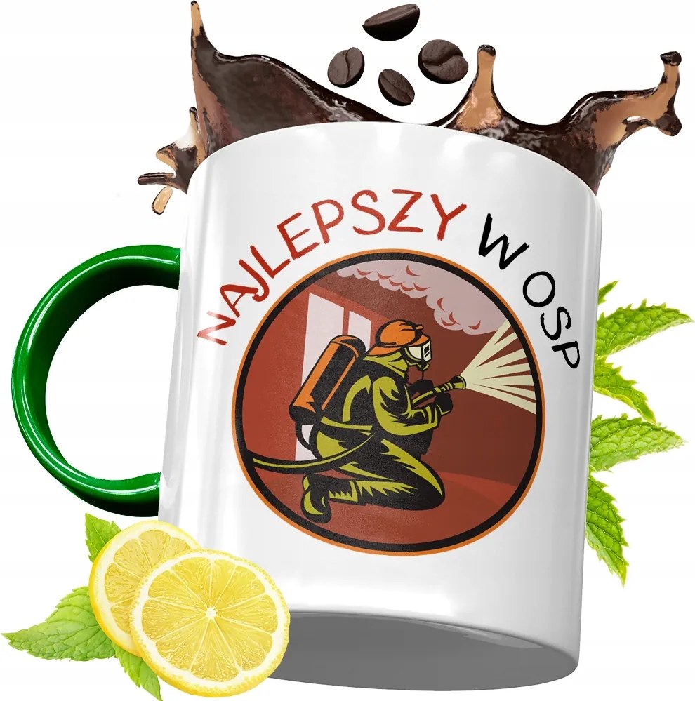 Zöld Bögre Tűzoltónak Tökéletes Ajándék fényképes nyomtatással