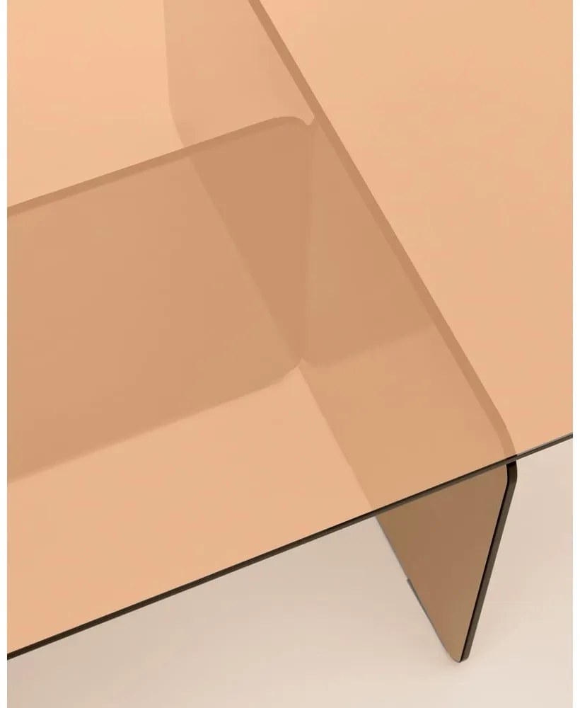 Barna üveg dohányzóasztal 60x120 cm Zaren – Kave Home