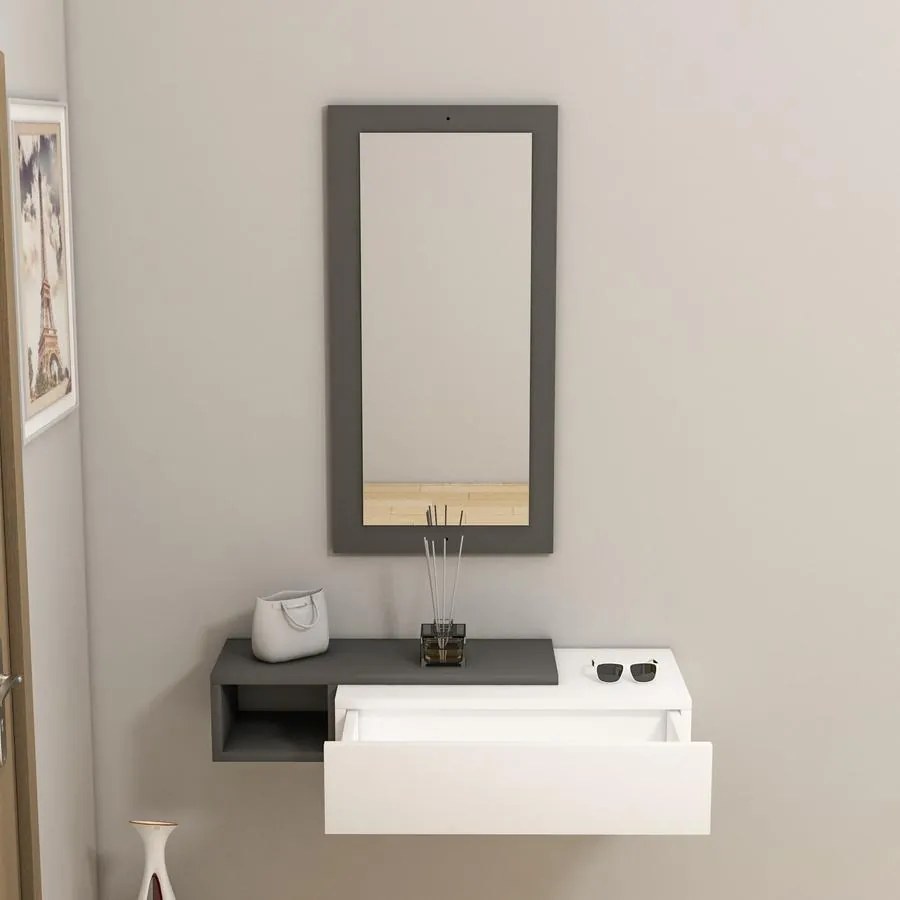Fali polc Vien - Anthracite, White
