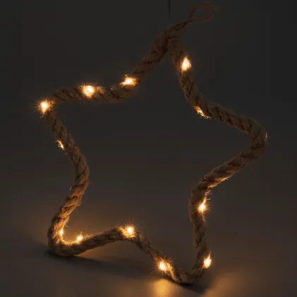 Karácsonyi dekoráció csillag 15 LED meleg fehér