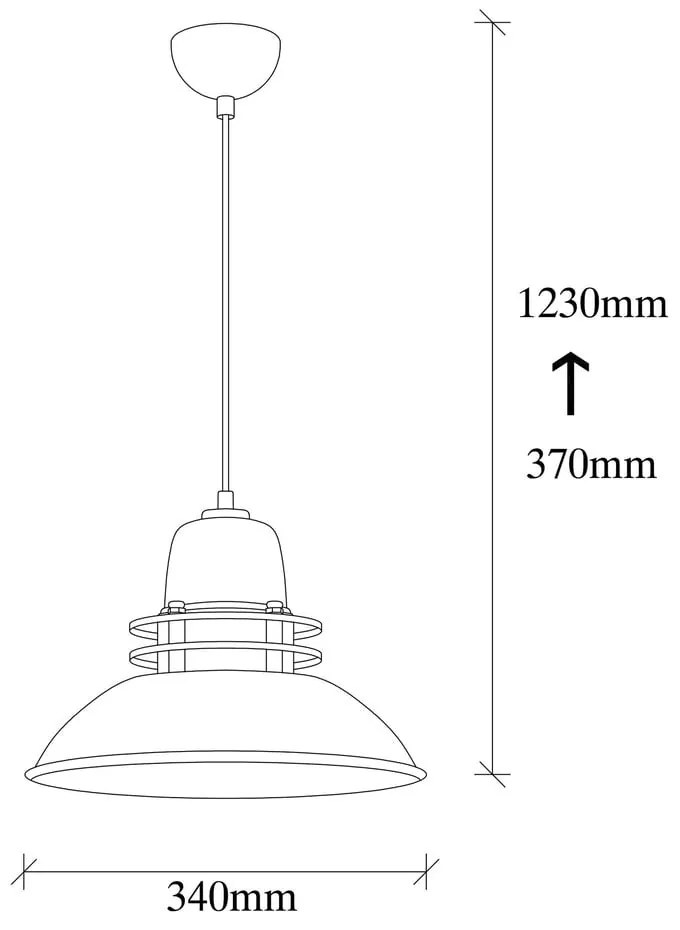 Berceste fekete függőlámpa, ø 34 cm - Opviq lights