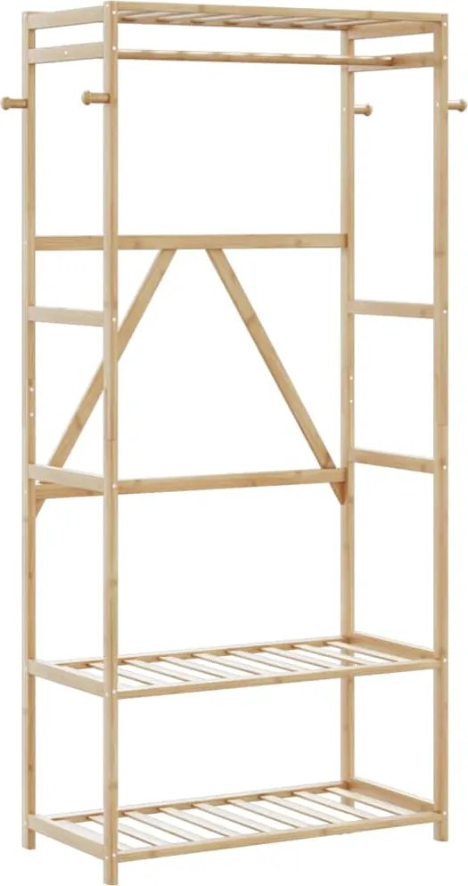 vidaXL bambusz ruhaállvány polcokkal 80x40x175 cm